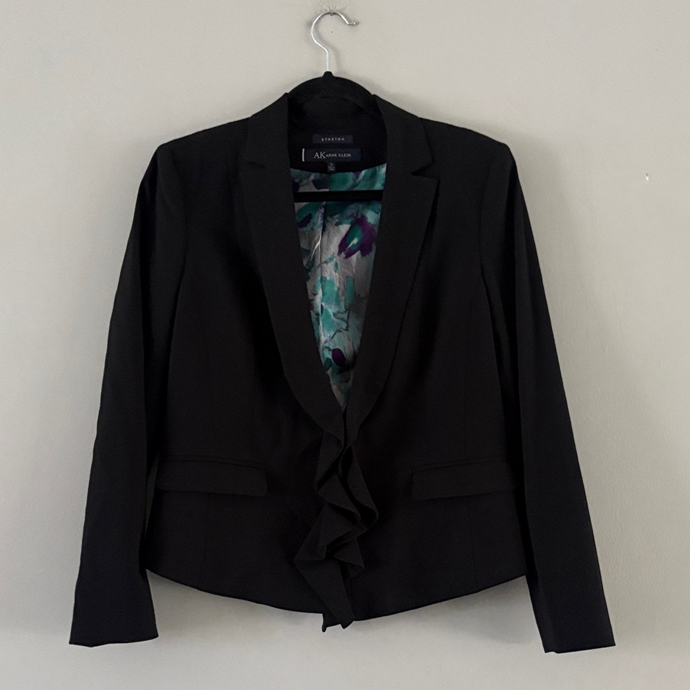 Anne Klein Black Blazer with Floral Lining